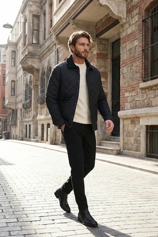 Buratti Kapitoneli Regular Fit Kadife Detaylı Erkek Mont 497Leroy Siyah
