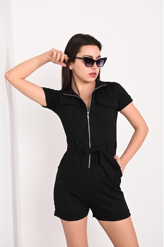 Koza Butik Kemerli Fermuarlı Kısa Kollu Şortlu Tulum 9034 001