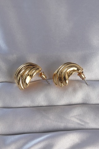 Pirinç Gold Renk Tırtıklı Bombe Model Küpe - Ebj270706w25250 Diğer