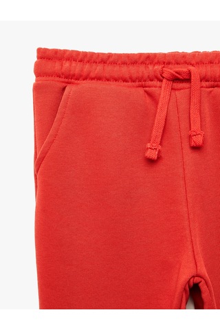 Koton Beli Bağcıklı Şardonlu Cepli Basic Jogger Eşofman Altı Kırmızı 7wkb40053tk