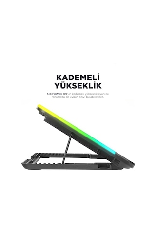 Rampage Sixpower R9 6 Fan RGB Işıklı Telefon Tutuculu Laptop Soğutucu