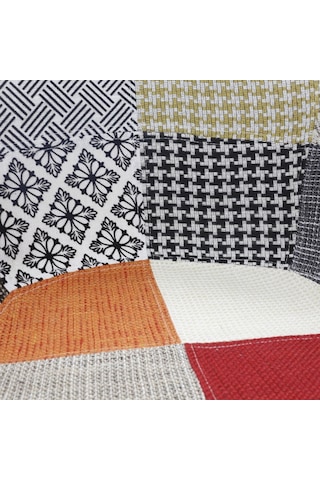 T.conept Patchwork Kolçaklı Renkli Sandalye Siyah Ayaklı