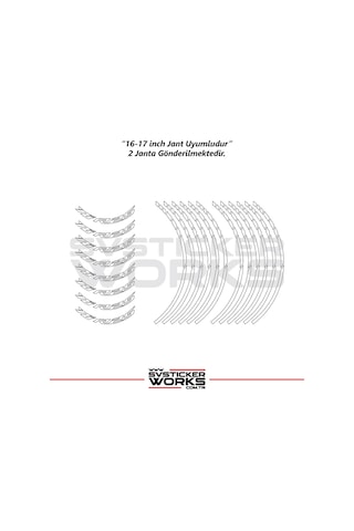 Yamaha Yzf-r25 Jant Sticker Dış Ve İç Set Sticker Jant Şeridi Beyaz