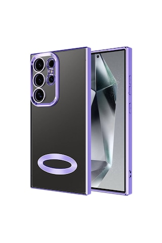 Zore Galaxy Uyumlu S24 Ultra Kılıf Kamera Korumalı Logo Gösteren Omega Kapak - Lila Lila