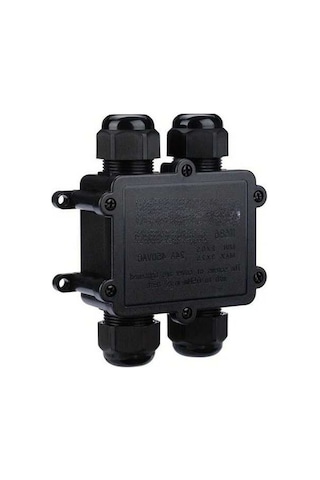 Fastbuy Tynoscco 4 Yollu M25 Açık Hava Konu Kutusu 4-8mm Kablo Bağlayıcı Siyah Dayanıklı Plastik