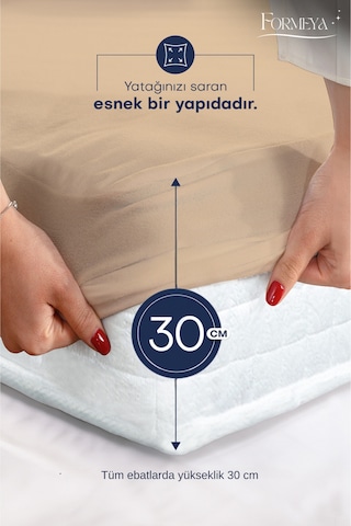 Formeya Pamukkale Kahve Mikro Fitted Sıvı Geçirmez Yatak Koruyucu  TekKişilik  Alez