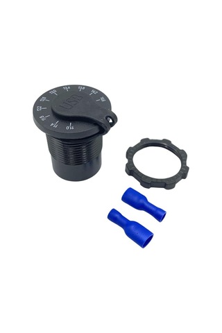 12v-24v Dijital Voltmetre+şarj Cihazlı Usb X2 3 A Off-on Anahtarlıi Işıklı 28 Mm