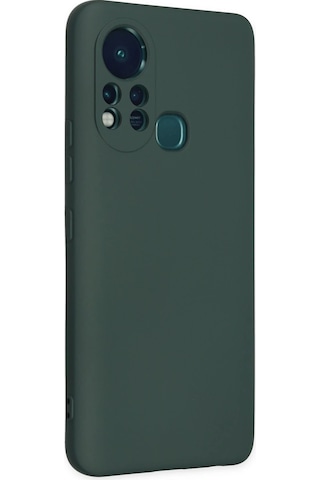 Newface İnfinix Hot 11s Kılıf Nano İçi Kadife Silikon - Semeglbl - 40 Koyu Yeşil