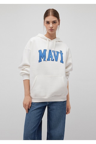 Mavi - Mavi Logo Baskılı Beyaz Sweatshirt 1600361-81964