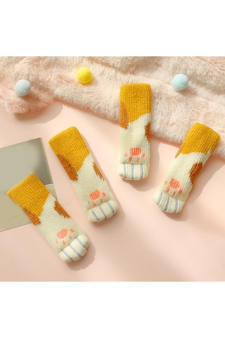 Homyl Kapı Kolu Kapağı Kedi Pençesi Şekilli Sarı