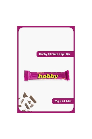Hobby - Sütlü Kokolin Kaplamalı Kakaolu Ve Fındıklı Bar - 25 Gram - 24 Adet Hobby - Sütlü Kokolin Kaplamalı Kakaolu Ve Fındıklı Bar - 25 Gram - 24 Adet