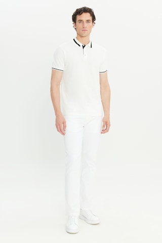 AC&Co / Altınyıldız Classics Erkek Beyaz %100 Pamuk Slim Fit Dar Kesim Polo Yaka Tişört Beyaz