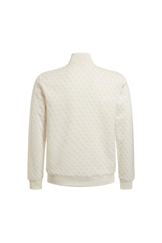 Guess Erkek Tamamı Logolu Sweatshirt Beyaz