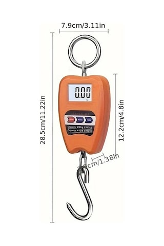 Xuweiwei Taşınabilir Dijital Asma Tartı Turuncu Plastik Malzeme Pil İle Çalışır Ev Ve Dış Mekan Kullanımı Turuncu