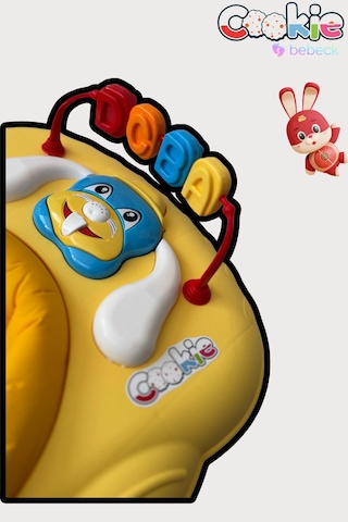 Cookie Ayarlanabilen Müzikli Yumuşak Pedli Lüks Yürüteç Sarı