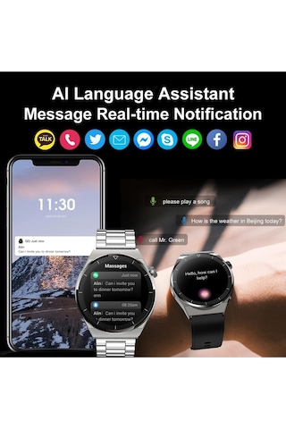 Yuvarlak Spor Klasik Arama Yapan Erkek Akıllı Saat Android Ve Ios Huawei Iphone Samsung Uyumlu