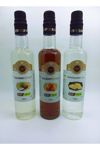 Şekersiz Hindistan Cevizi Karamel Beyaz Çikolata Aromalı Şurup - Zero - 750 Ml X 3 Diğer