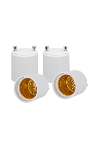 Hombey 4 Adet Beyaz Pbt Yangın Engelleme Gu24'den E26/e27'ye Ampul Bağlayıcı Dönüştürücü