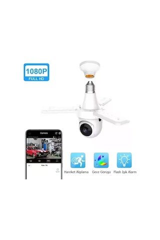 Ev İçi Akıllı Duy Girişli Cctv Güvenlik Kamera Ve Led Ampul Ses Özellikli
