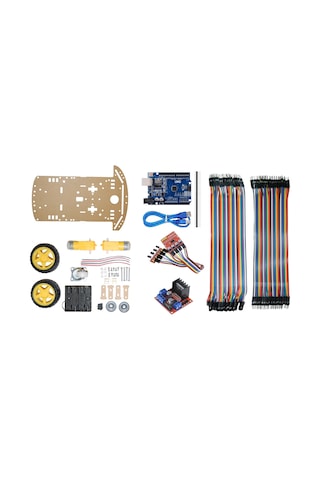Çizgi İzleyen Robot Araba Kiti 2wd + Arduino + Motor Sürücü + 4 Kanal Sensör - Jumper Hediyeli