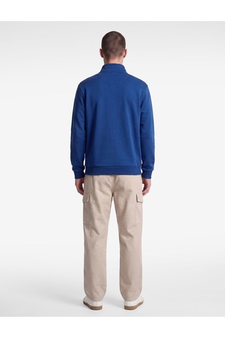 Koton Pamuklu Uzun Kollu Baskılı Yarım Fermuarlı Sweatshirt Saks 7wam70062mk Saks Mavi