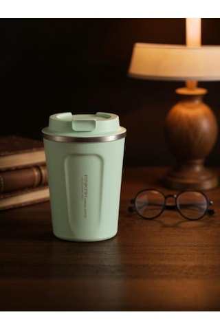 Pinkah Paslanmaz Çelik Kahve Termos Bardak Matara 350 Ml Yeşil Renk Pkh-pj-3548-l Yeşil