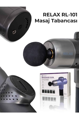 Profesyonel Şarjlı 5 Başlıklı Masaj Tabancası Vurmalı Titreşim Spor Aleti Gri