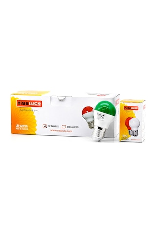 Nisaluce Eamp-075 1w E27 Yeşil Yuvarlak Gece Lambası Led Ampul- 10'li Paket Diğer