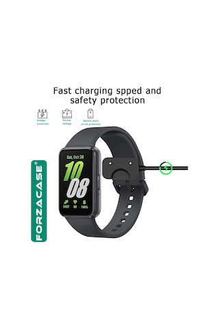 Forzacase Samsung Galaxy Fit 3 Akıllı Saat İle Uyumlu Type-c Manyetik Şarj Kablosu 1 Metre - Fc017 Siyah