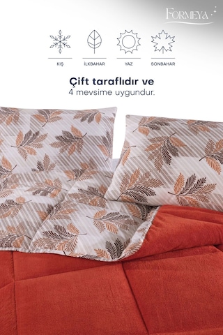 Battal Wellsoft Yorgan Çift Taraflı Yastık Kılıflı 215x235 Cm Turuncu