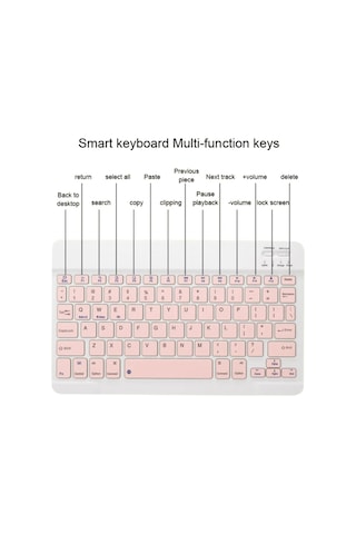 Monyee Bluetooth Klavye Ve Fare Seti - Tabletler İçin İnce Tasarım, Şarj Edilebilir, Beyaz Renk Diğer