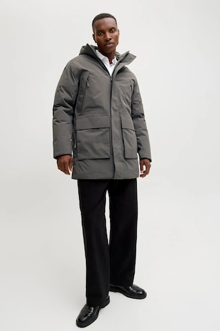 Jack & Jones Erkek Jprccmoon Su Geçirmez Kapüşonlu Kaban 12280904 Füme Füme