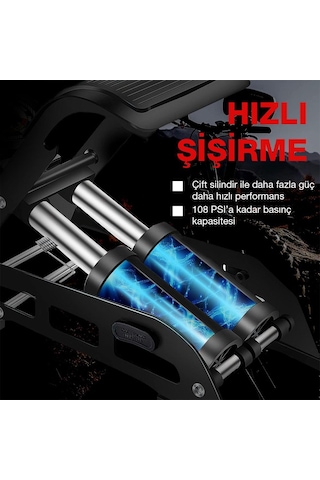 Kobb Kb5402d Çift Pistonlu Dokunmatik Dijital Basınç Göstergeli Ayak Pompası + Taşıma Kılıfı