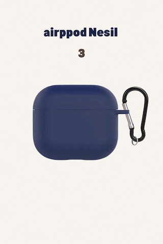 Airpod 3 Nesil Uyumlu Kılıf Silikon Kapak Arka Koruma Kabı Koruyucu Kılıf Lacivert Belirtilmemiş Ai Diğer