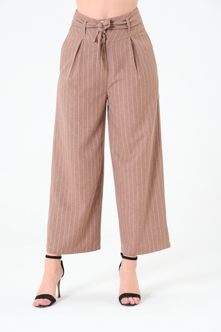 Sortie Collection Kuşaklı Pantolon Kahverengi