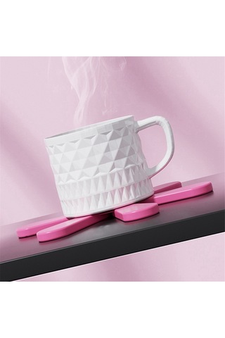 Silikon Altlık Seti Sıcak Tencereler İçin Yalıtımlı Tencere Altlıkları Pembe Ve Siyah Pembe  -  Siyah