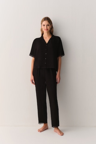 Suwen Armony Gömlek Yaka Pijama Takımı Sh26547660b012 Siyah