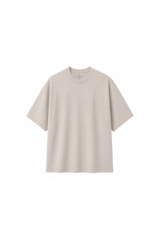 Ranud Erkek Oversize Fit Tişört,%100 Pamuk, Yumuşak Fırçalı Kumaş, Oeko-tex Sertifikalı Bej
