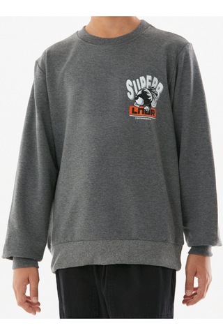Erkek Çocuk Superb Önü Arkası Yazı Resim Desenli Antrasit Renk Sweatshirt Antrasit