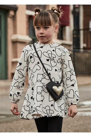 Mayoral 4931 Kız Çocuk Bej Çantalı Elbise 001