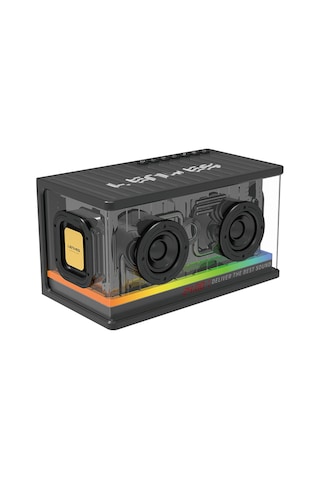 Lenyes S839 Rgb Işıklı Taşınabilir Tws Bluetooth Hoparlör V5.2 Siyah Siyah