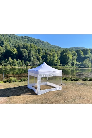3x3 M 30 Mm Gazebo Tente Kış Bahçesi Beyaz