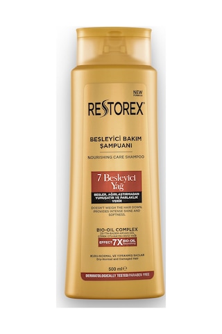 Restorex Besleyici Bakım Şampuanı 500 Ml - 7 Besleyici Yağ Göz Alıcı Parlaklık İpeksi Yumuşaklık