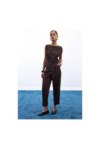 Sateen Lena Havuç Pantolon - Kahve-136960 Kahve