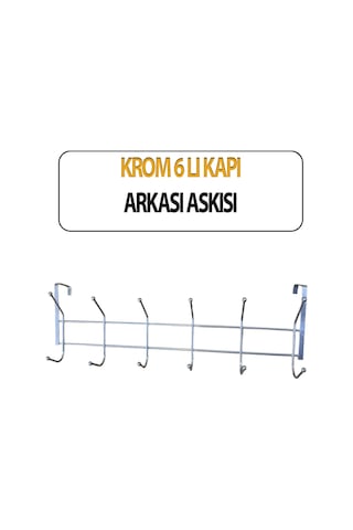 Krom Kapı Arkası Askısı 6 Lı 50 Cm Uzunluğunda Gümüş