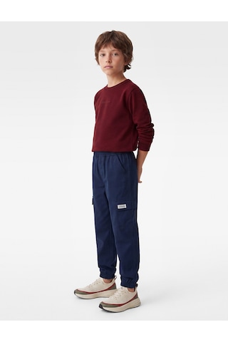 Koton Cep Detaylı Rahat Kesim Pamuklu Gabardin Jogger Pantolon Lacivert 7wkb40041tw