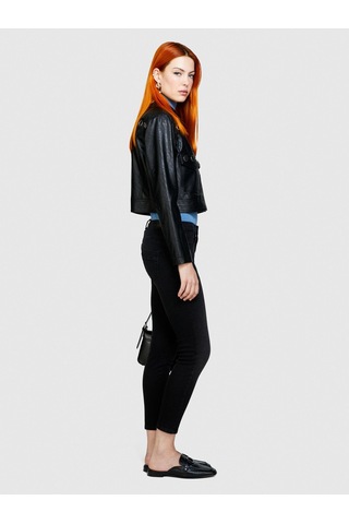 Sisley Streç Pamuklu Yüksek Bel Dar Paça Denim Pantolon Kadın Lacivert Pantolon - 324p4rr3575v7