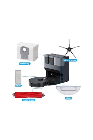 Leasetake Roborock S7 S70 S7max T7s T7s Plus Robot Süpürge Aksesuarları Ana Yan Fırça Hepa Filtre Paspas Pedi Yedek Parçaları
