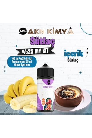 Sütlaç Yoğun Dıy Kit Gıda Aroması %25 Oranda Aroma İçerir Hazır Değildir 100 Ml