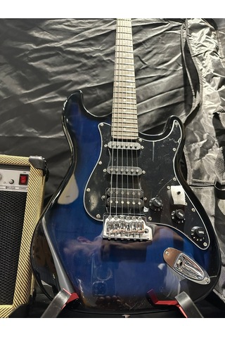 Mavi Elektro Gitar Full Set 15w Bluetooth Amfi